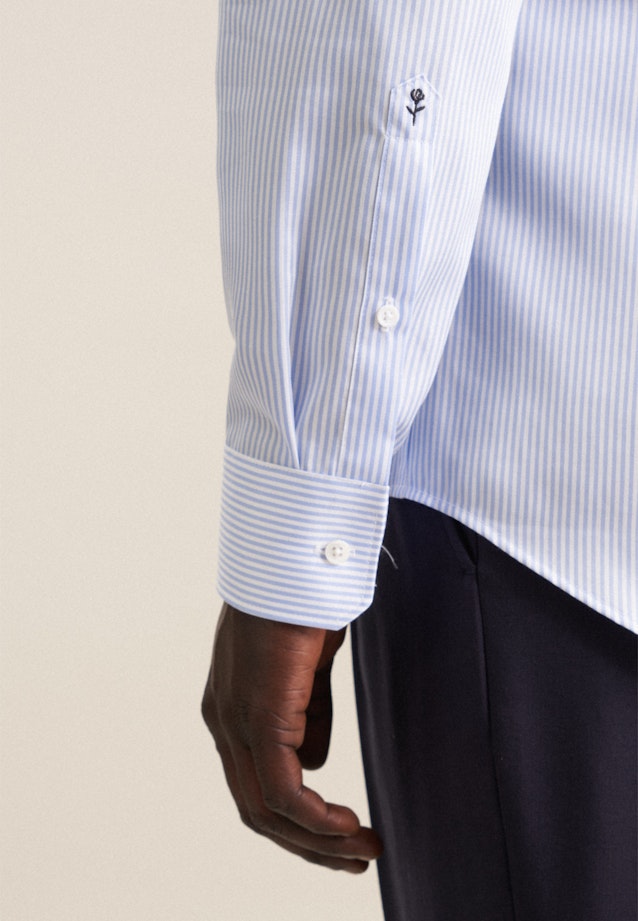 Slim Business Hemd Gestreift in Mittelblau |  Seidensticker Onlineshop
