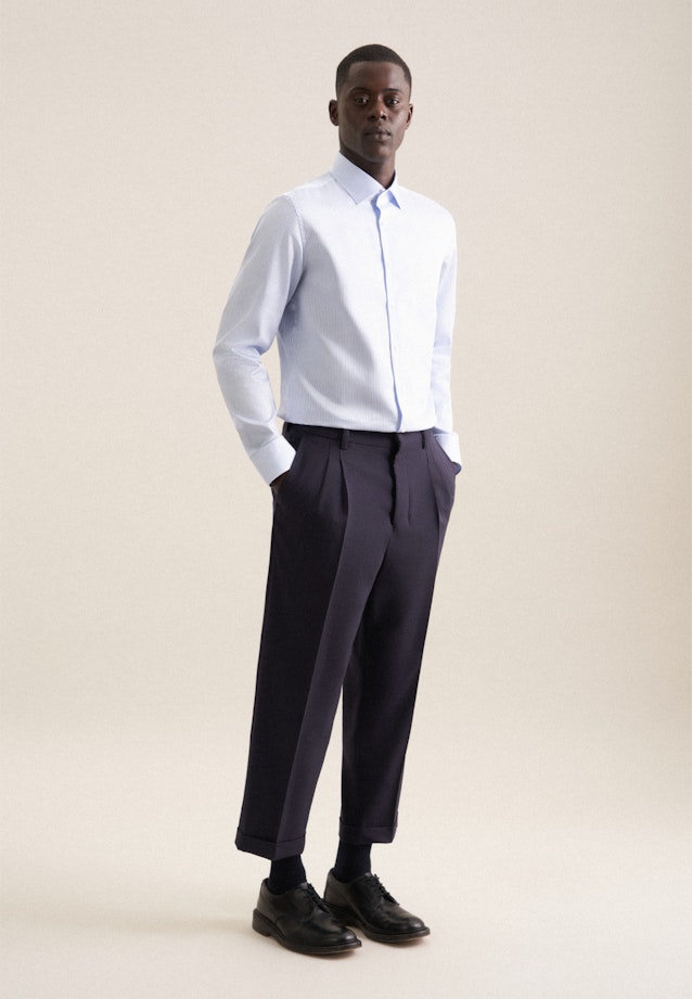 Slim Business Hemd Gestreift in Mittelblau |  Seidensticker Onlineshop