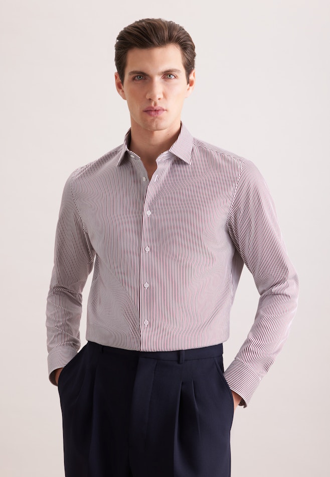Slim Business Hemd Gestreift in Rot | Seidensticker Onlineshop