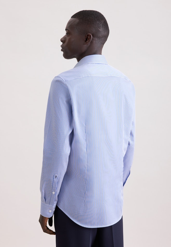 Slim Business shirt Stripes in Mittelblau | Seidensticker online shop