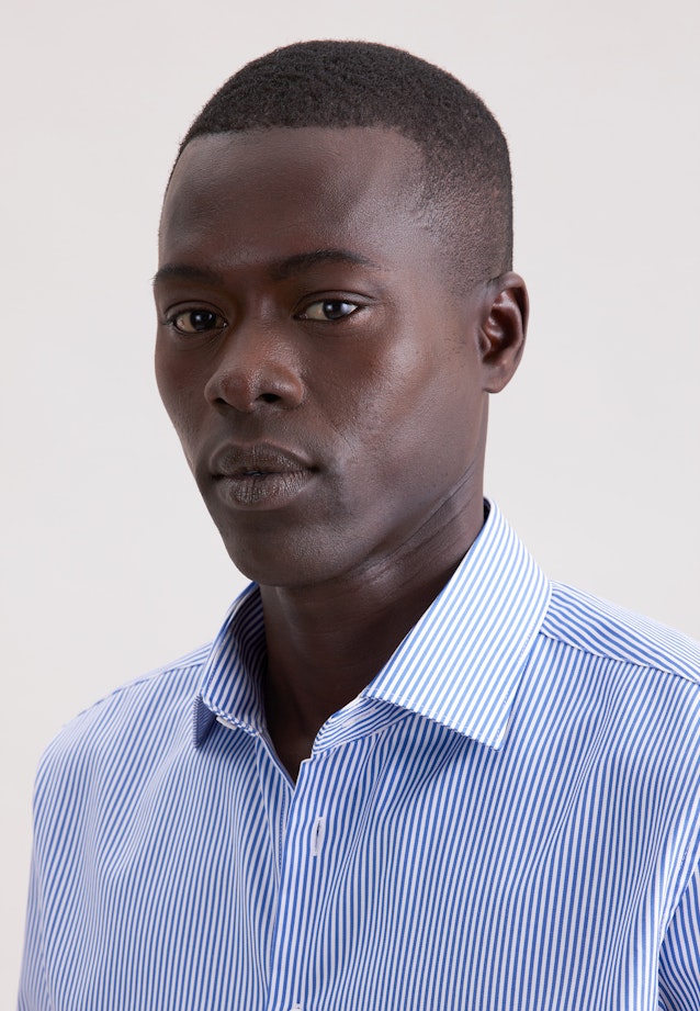 Slim Business Hemd Gestreift in Mittelblau |  Seidensticker Onlineshop