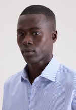 Slim Business Hemd Gestreift in Mittelblau |  Seidensticker Onlineshop