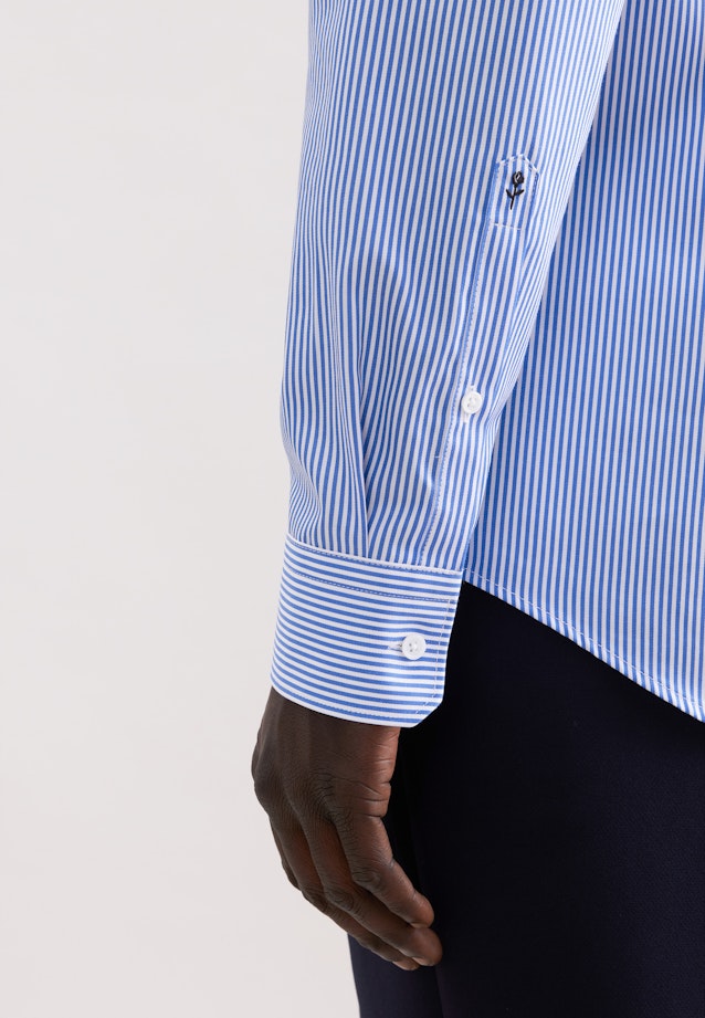 Slim Business Hemd Gestreift in Mittelblau |  Seidensticker Onlineshop