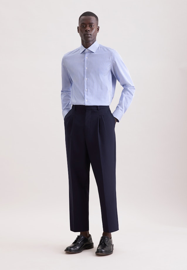 Slim Business Hemd Gestreift in Mittelblau |  Seidensticker Onlineshop