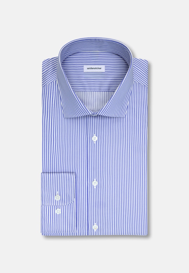 Slim Business Hemd Gestreift in Mittelblau | Seidensticker Onlineshop