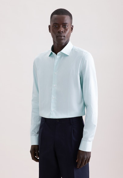Slim Business Hemd Gestreift in Grün |  Seidensticker Onlineshop