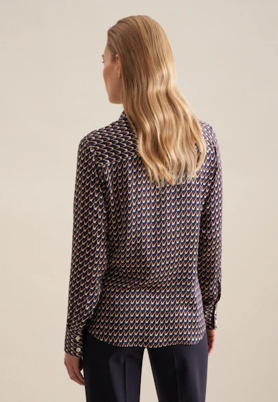 Hemdbluse Druck in Dunkelblau |  Seidensticker Onlineshop