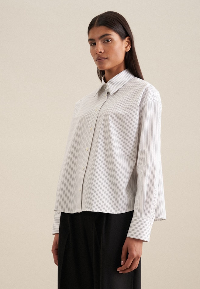 Long sleeve Twill Shirt Blouse in White | Seidensticker online shop