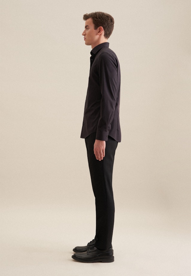 Non-iron Structure Business Shirt in Slim with Kent-Collar in Black |  Seidensticker Onlineshop