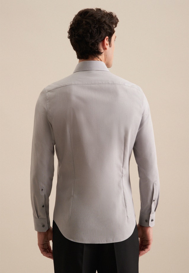 Non-iron Structure Business Shirt in Slim with Kent-Collar in Grey |  Seidensticker Onlineshop