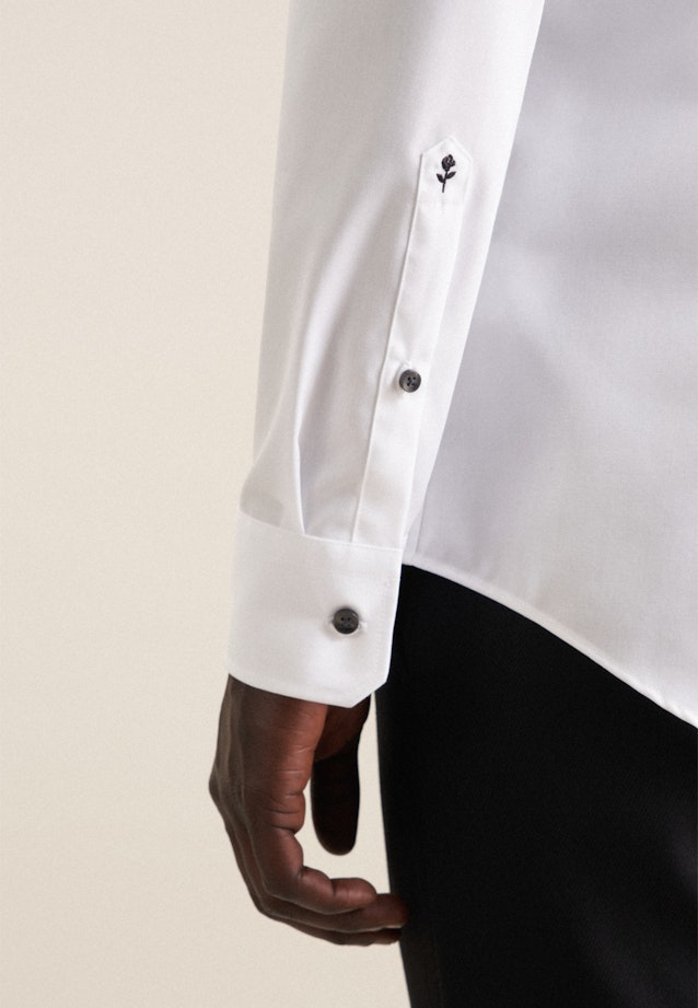 Chemise Business Slim Structuré Col Kent in Blanc |  Seidensticker Onlineshop