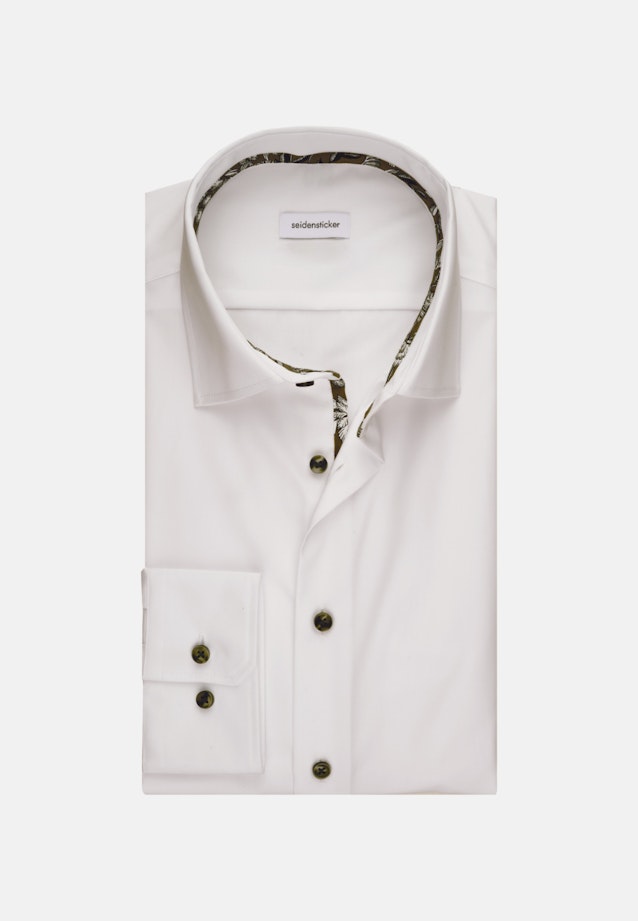 Chemise Business Slim Structuré Col Kent in Blanc |  Seidensticker Onlineshop