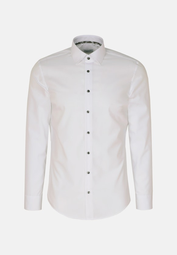 Chemise Business Slim Structuré Col Kent in Blanc |  Seidensticker Onlineshop