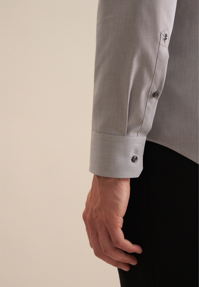 Non-iron Structure Business Shirt in Shaped with Kent-Collar in Grey |  Seidensticker Onlineshop