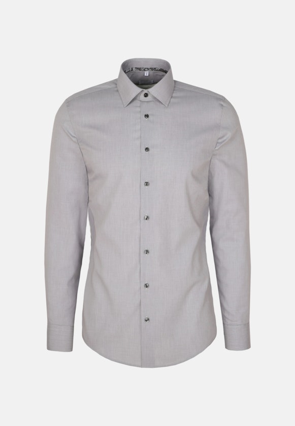 Non-iron Structure Business Shirt in Shaped with Kent-Collar in Grey |  Seidensticker Onlineshop