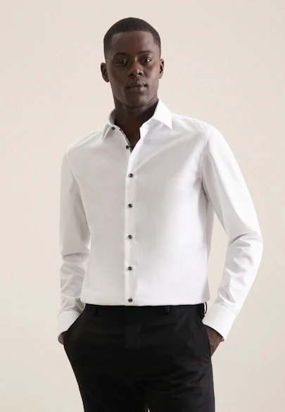Shaped Business shirt Uni in White |  Seidensticker Onlineshop