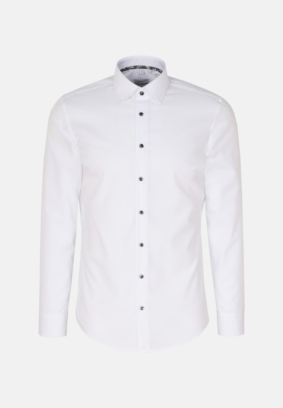 Chemise Business Shaped Structuré Col Kent in Blanc |  Seidensticker Onlineshop