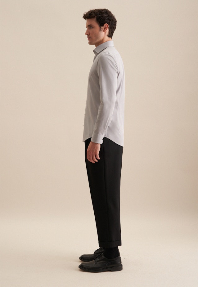 Non-iron Structure Business Shirt in X-Slim with Kent-Collar in Grey |  Seidensticker Onlineshop