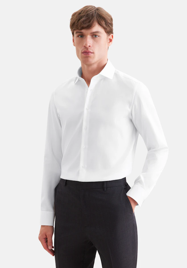 Slim Business Hemd Struktur in Weiß | Seidensticker Onlineshop