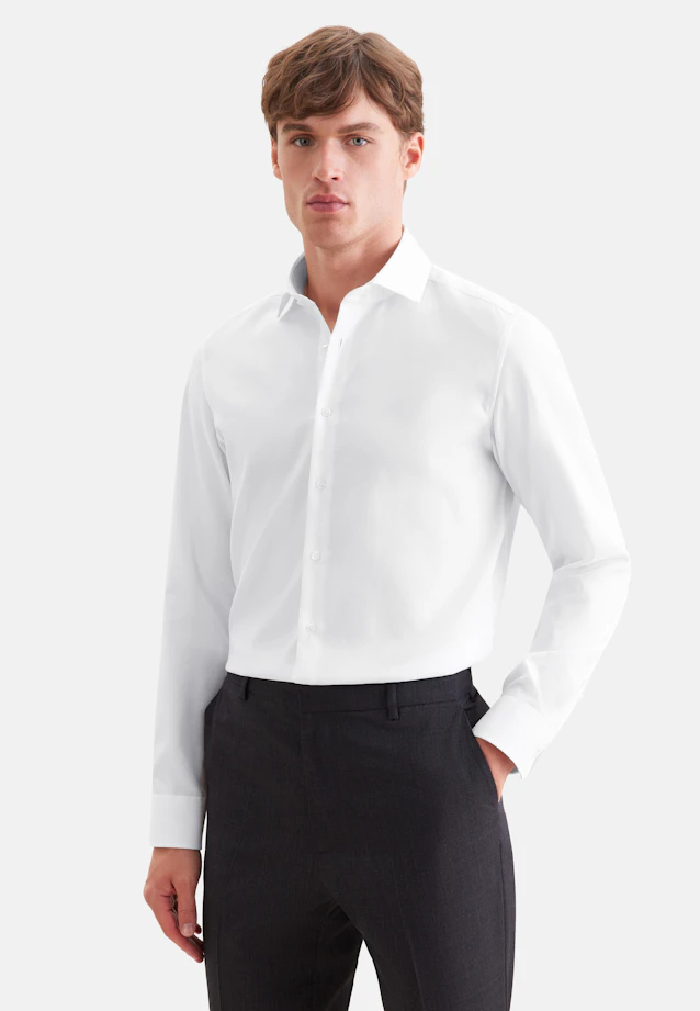 Slim Business Hemd Struktur in Weiß |  Seidensticker Onlineshop