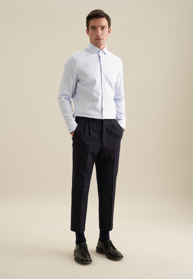 Non-iron Twill Business shirt in Slim with Kent-Collar in Light Blue |  Seidensticker Onlineshop