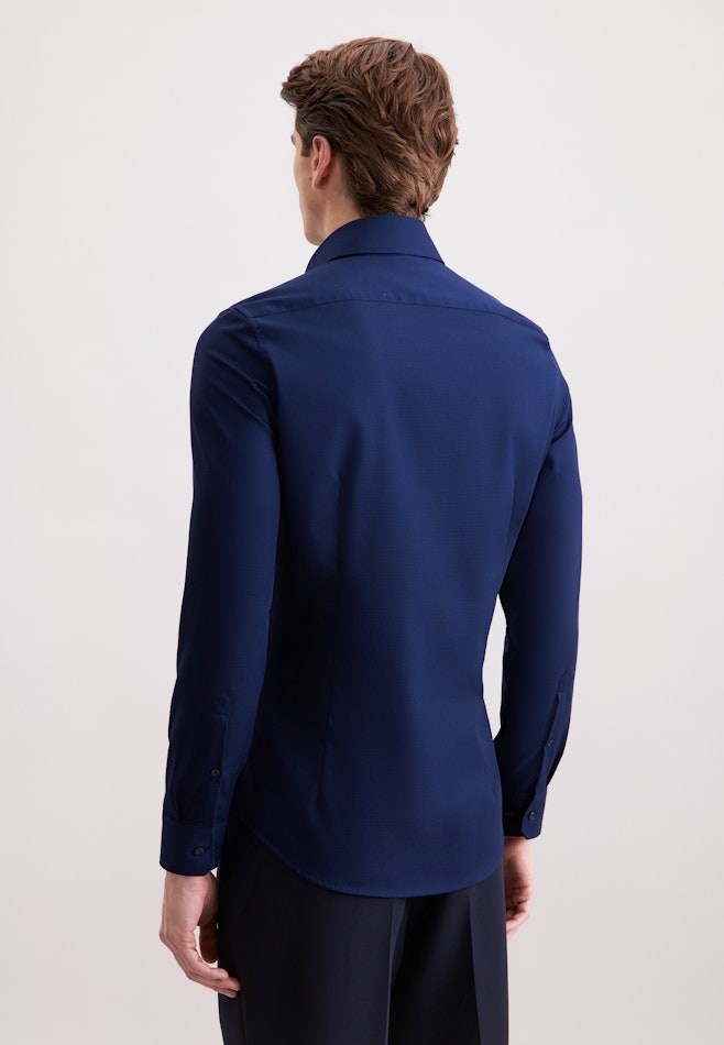 Slim Business Hemd Struktur in Dunkelblau | Seidensticker Onlineshop