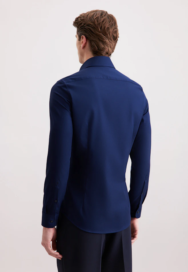 Slim Business Hemd Struktur in Dunkelblau | Seidensticker Onlineshop