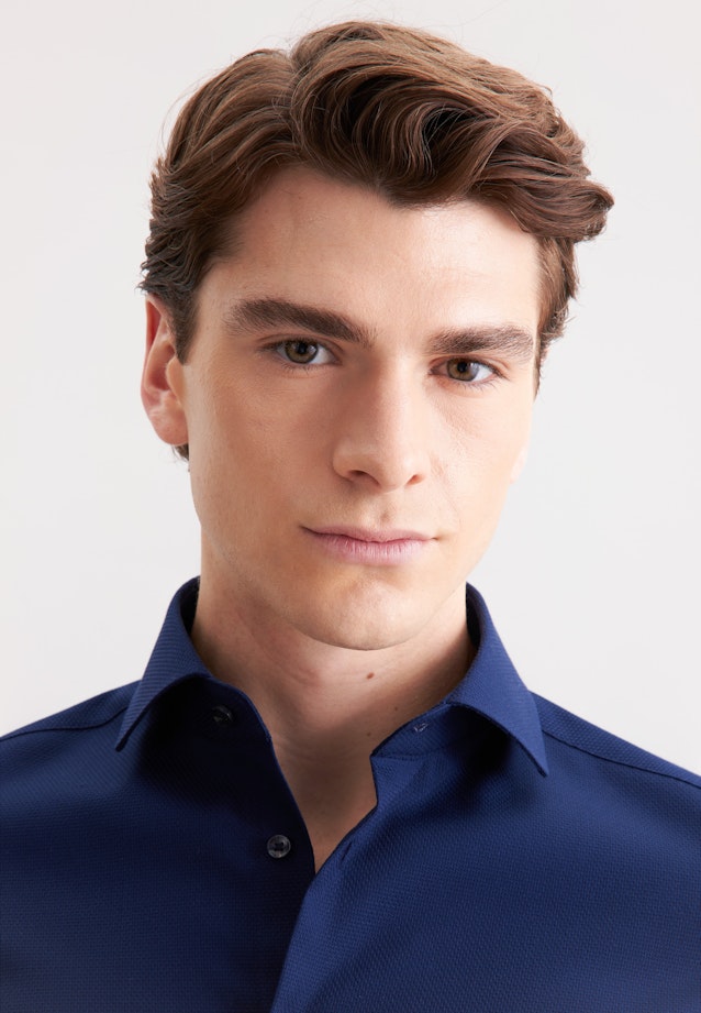 Slim Business shirt Structure in Dunkelblau |  Seidensticker Onlineshop