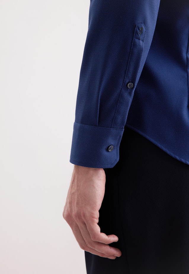 Slim Business shirt Structure in Dunkelblau |  Seidensticker Onlineshop
