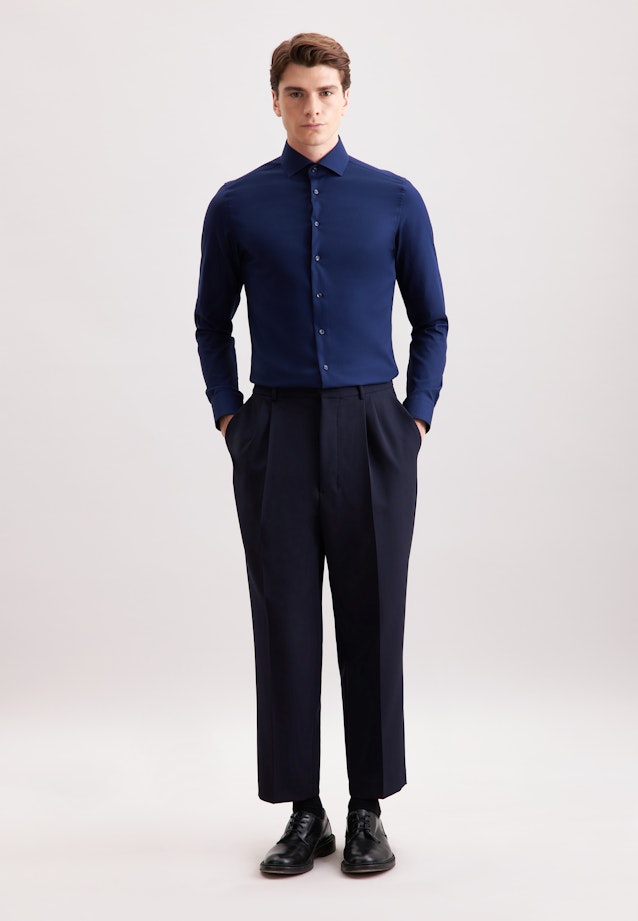 Slim Business shirt Structure in Dunkelblau |  Seidensticker Onlineshop