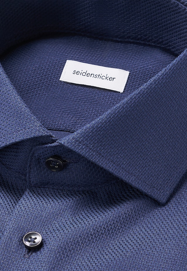Slim Business Hemd Struktur in Dunkelblau |  Seidensticker Onlineshop