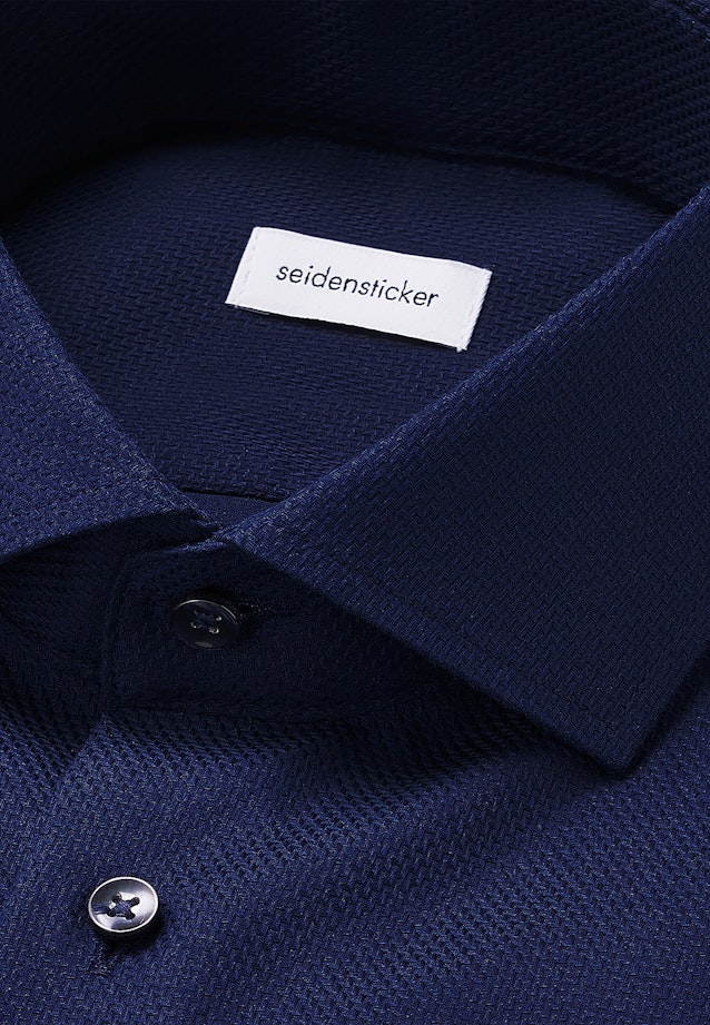 Slim Business Hemd Struktur in Dunkelblau |  Seidensticker Onlineshop