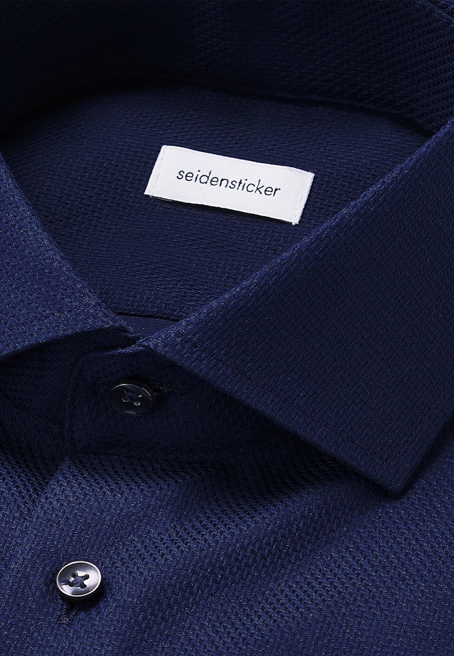 Slim Chemise d'affaires Structure dans Bleu Foncé | Boutique en ligne Seidensticker