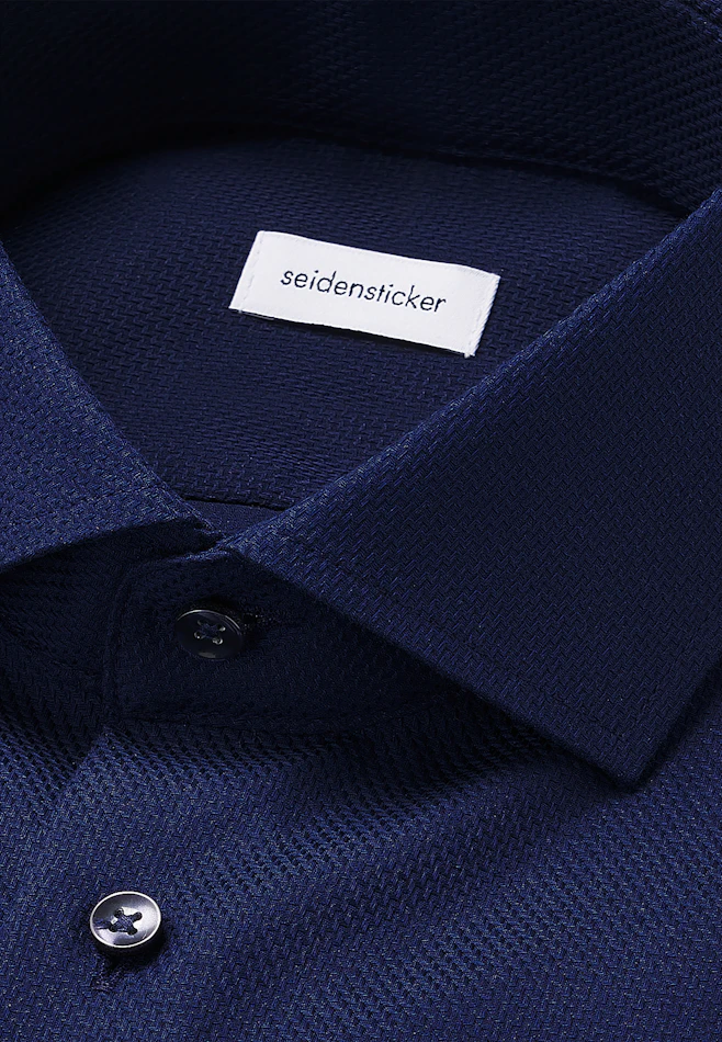 Slim Chemise d'affaires Structure dans Bleu Foncé | Boutique en ligne Seidensticker