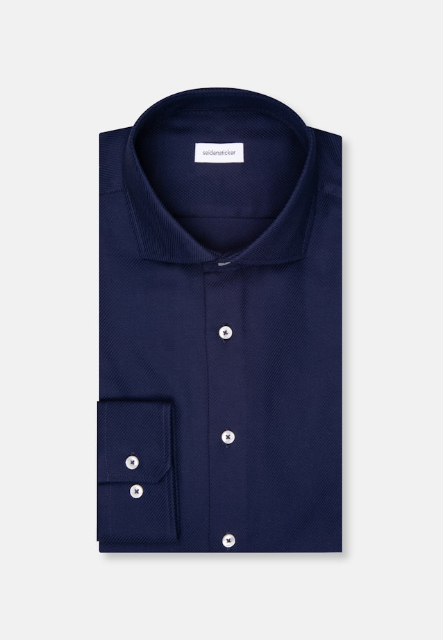 Slim Business Hemd Struktur in Dunkelblau |  Seidensticker Onlineshop