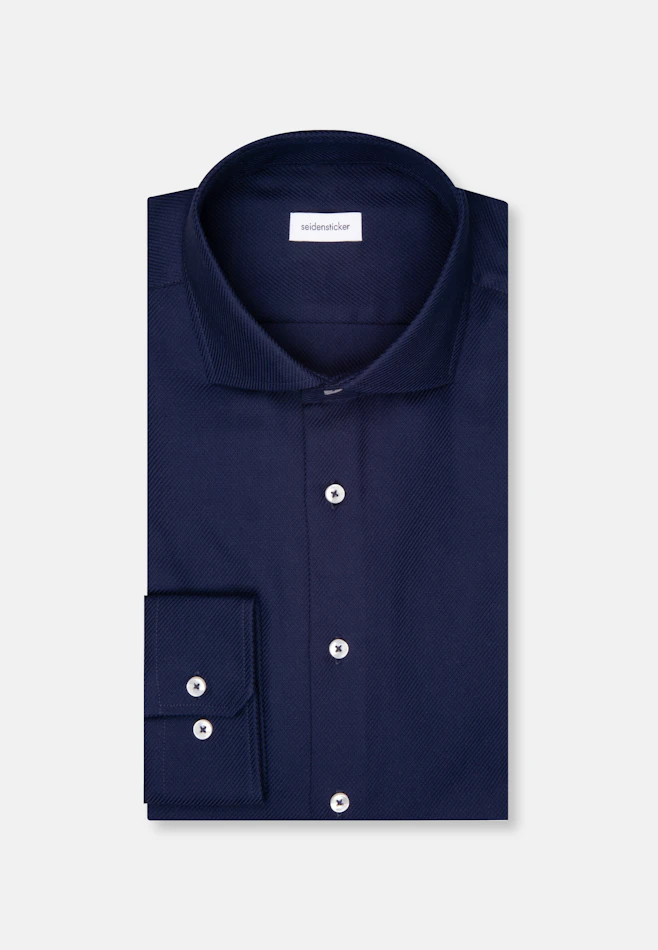 Slim Chemise d'affaires Structure dans Bleu Foncé | Boutique en ligne Seidensticker