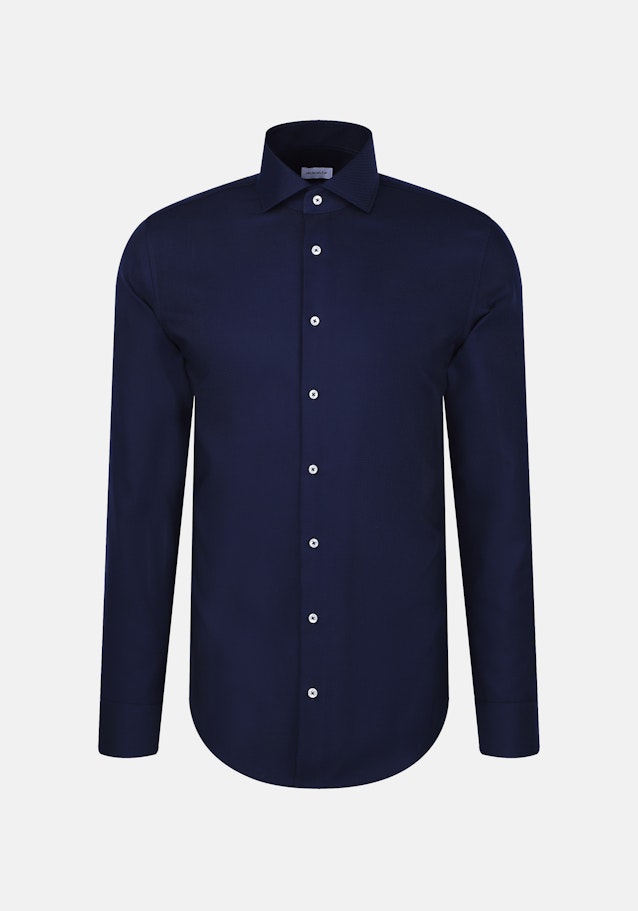 Slim Business shirt Structure in Dunkelblau |  Seidensticker Onlineshop