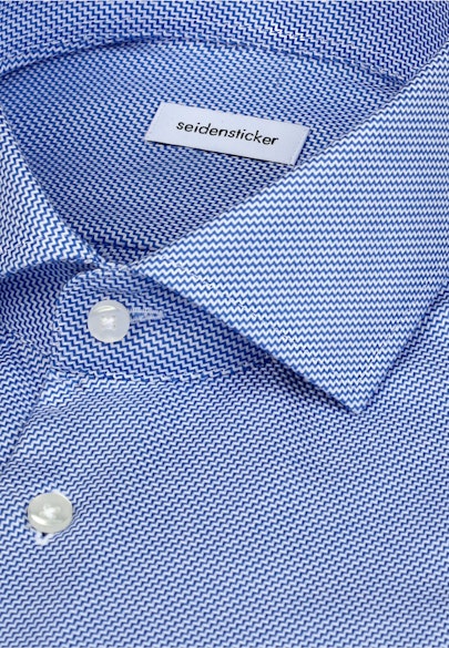 Slim Business Hemd Struktur in Mittelblau |  Seidensticker Onlineshop