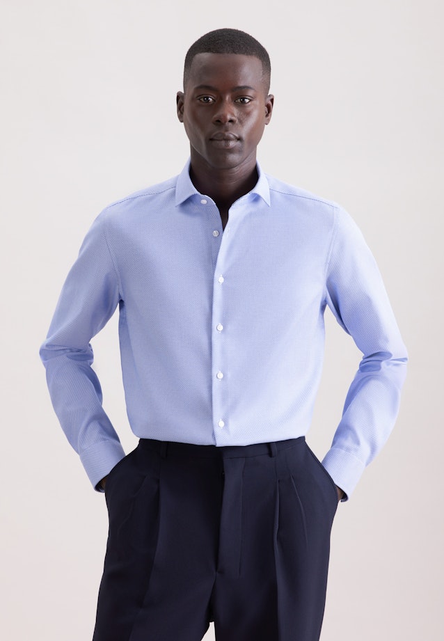 Slim Chemise d'affaires Structure in Bleu Moyen |  Seidensticker Onlineshop