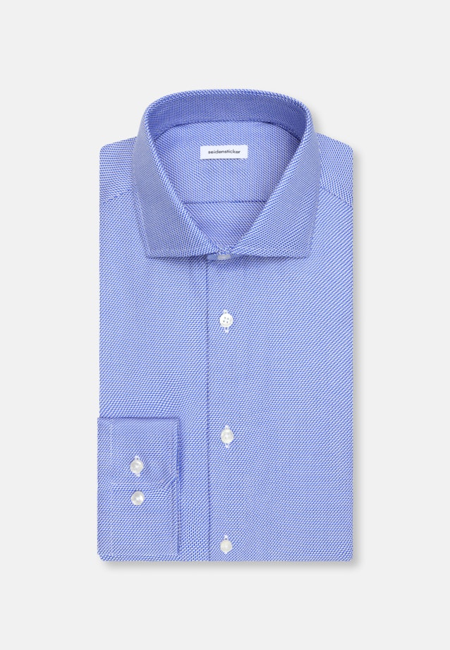 Slim Business Hemd Struktur in Mittelblau |  Seidensticker Onlineshop