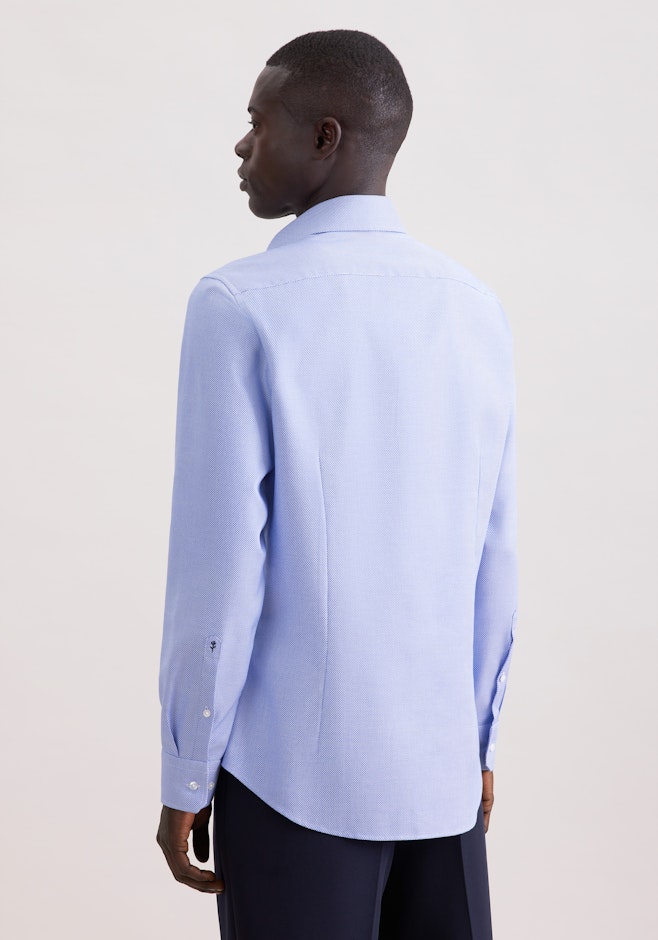 Slim Chemise d'affaires Structure dans Bleu Moyen | Boutique en ligne Seidensticker