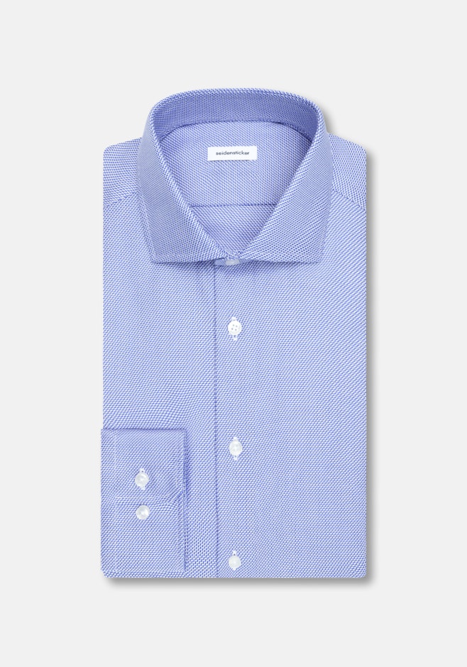 Slim Business shirt Structure in Mittelblau | Seidensticker online shop