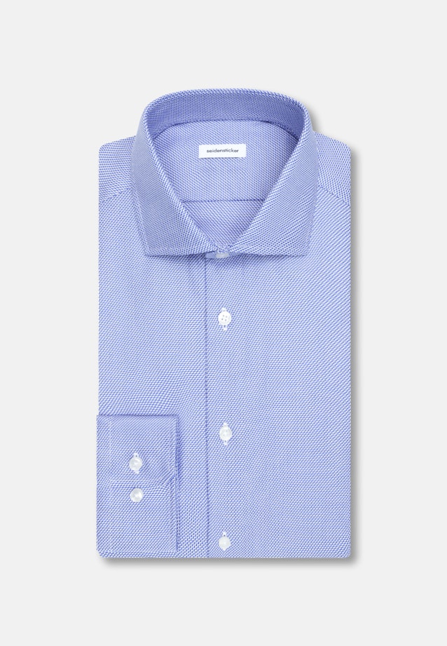 Slim Business Hemd Struktur in Mittelblau |  Seidensticker Onlineshop