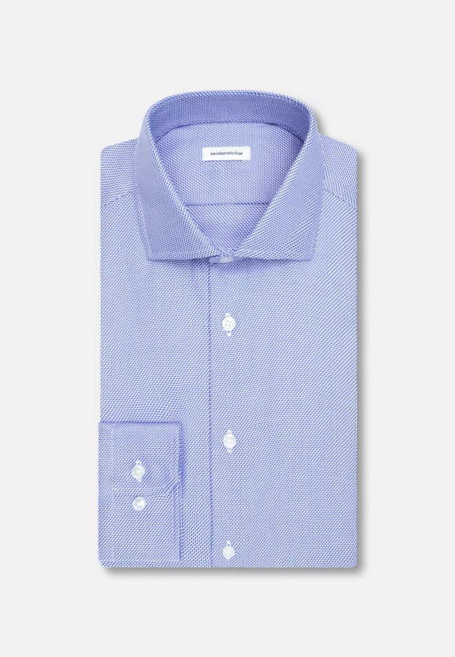 Slim Chemise d'affaires Structure dans Bleu Moyen | Boutique en ligne Seidensticker