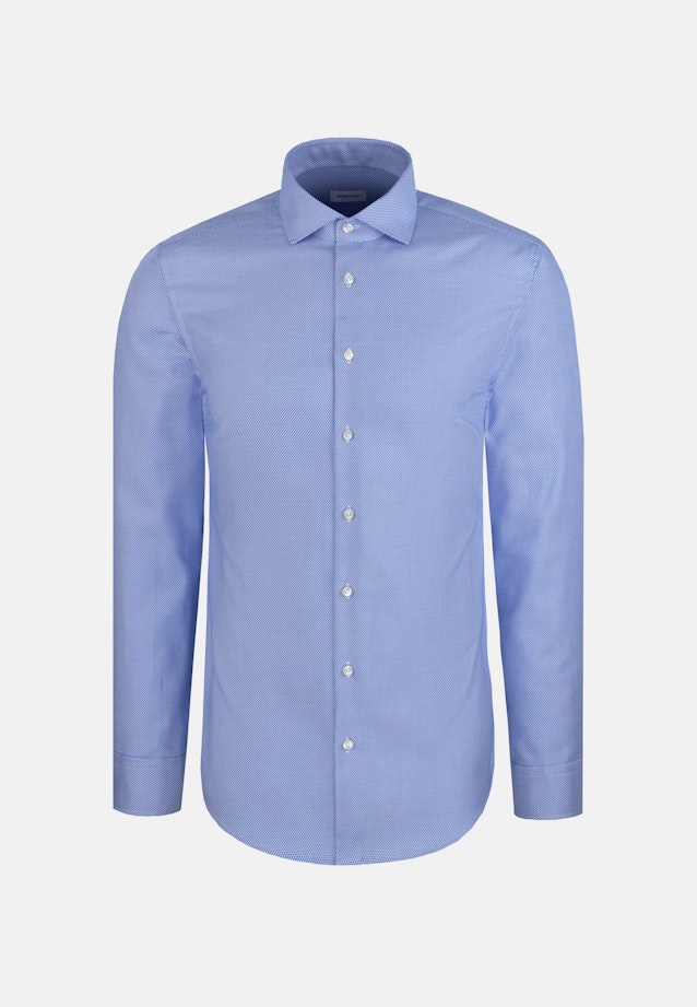 Slim Business Hemd Struktur in Mittelblau |  Seidensticker Onlineshop