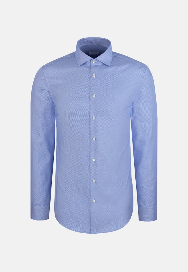 Slim Business Hemd Struktur in Mittelblau | Seidensticker Onlineshop