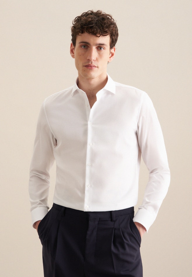 Chemise d'affaires Shaped sans repassage Col Kent dans Blanc | Boutique en ligne Seidensticker