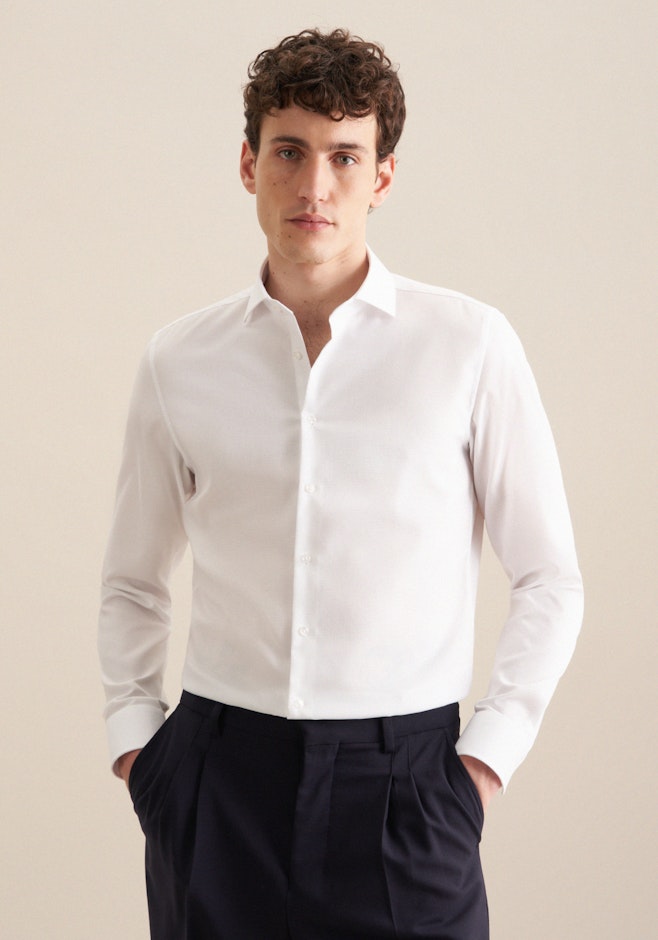 Shaped Business Hemd Struktur in Weiß | Seidensticker Onlineshop