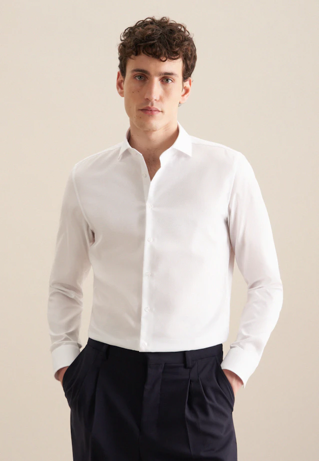 Shaped Business shirt Structure in White |  Seidensticker Onlineshop