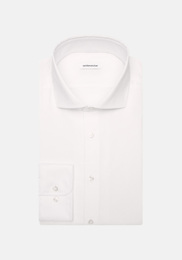 Shaped Business Hemd, Structure in Blanc | Seidensticker Onlineshop